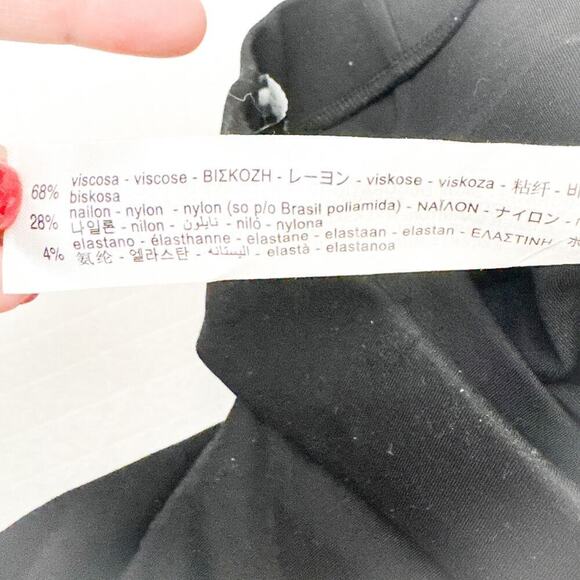 Zara Diamond Adorned Legging Pants Black Tuxedo Stripe Metallic Size M - Picture 7 of 9